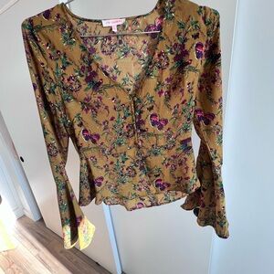 Floral V-Neck Women's Top